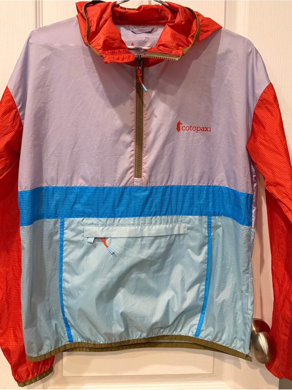 Women’s Cotopaxi Red, Lavender & Blue Packable Waterproof Windbreaker